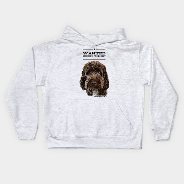 Cockapoo / Doodle Dog Sock Thief Kids Hoodie by WoofnDoodle 